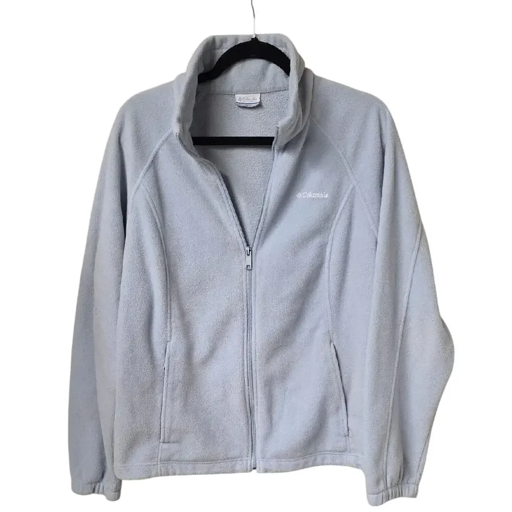 Columbia Benton Springs Full Zip Fleece Jacket Light Blue Womens XL